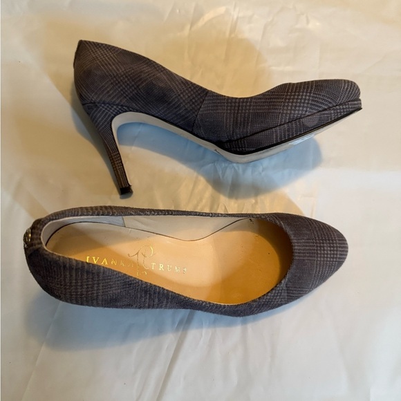 Ivanka Trump Career Office Platform Plaid Gray High Heels Pumps Size 6 - Picture 6 of 9